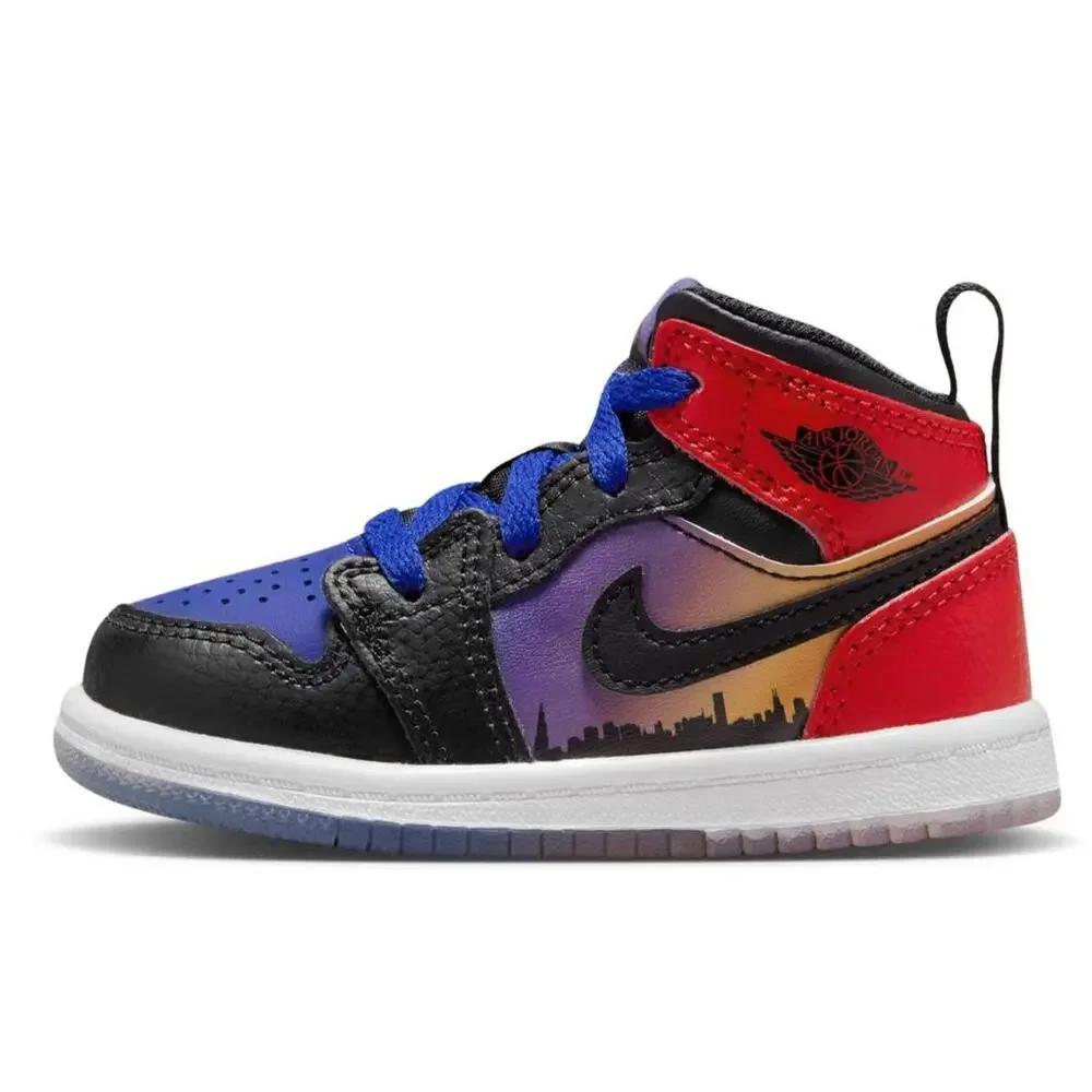 Nike Air Jordan 1 Mid SS DX4377-400 Sneaker Kids 4 Multi Leather Shoes RHS9108